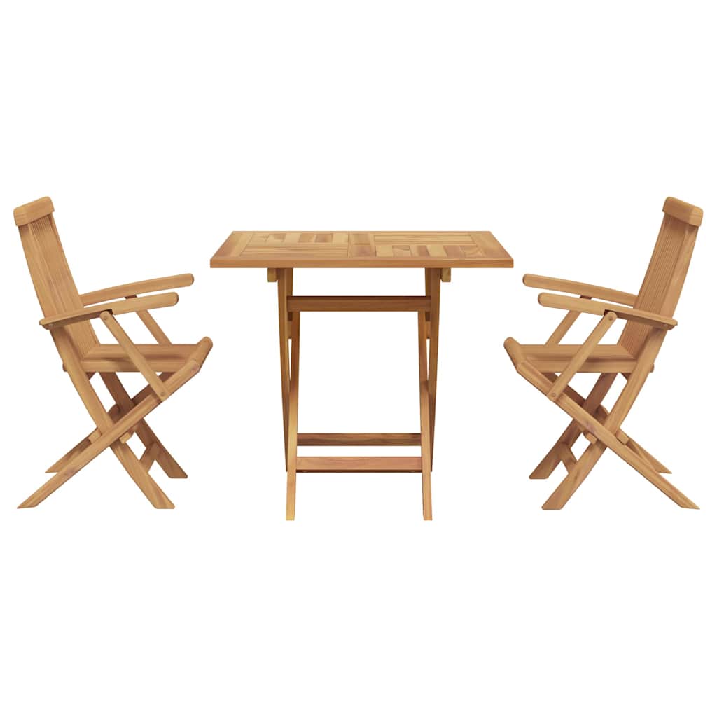 Garten-Essgruppe 2 pcs Braun Teak-Massivholz