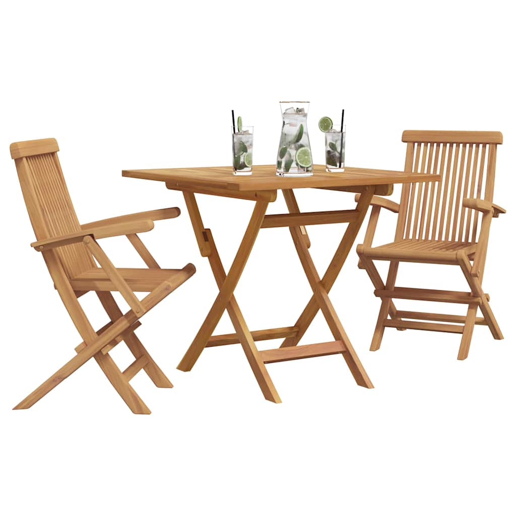 Garten-Essgruppe 2 pcs Braun Teak-Massivholz