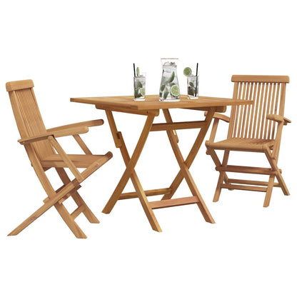 Garten-Essgruppe 2 pcs Braun Teak-Massivholz