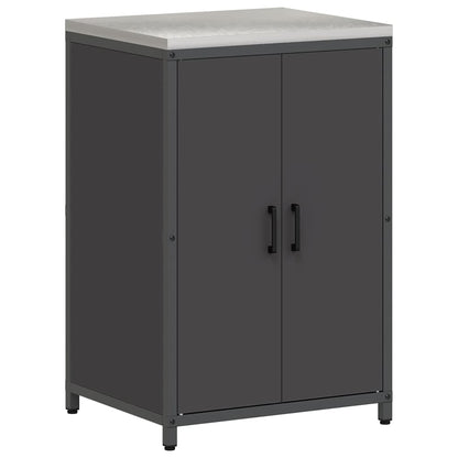Küchenlager-Set mit Regal 3 pcs Schwarz 210 x 50 x 92 cm