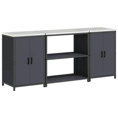 Küchenlager-Set mit Regal 3 pcs Anthrazit 210 x 50 x 92 cm