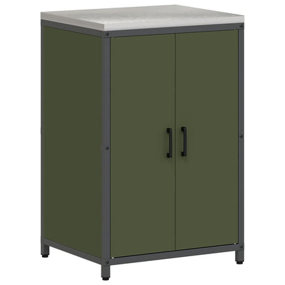 Küchenlager-Set mit Regal 3 pcs Olive Grün 210 x 50 x 92 cm