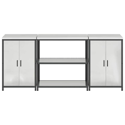Küchenlager-Set 3 pcs Silber 210 x 50 x 92 cm Verzinkter Stahl