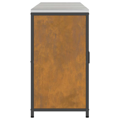 Küchenlager-Set mit Regal mit Tür 3 pcs Rostig 210 x 50 x 92 cm