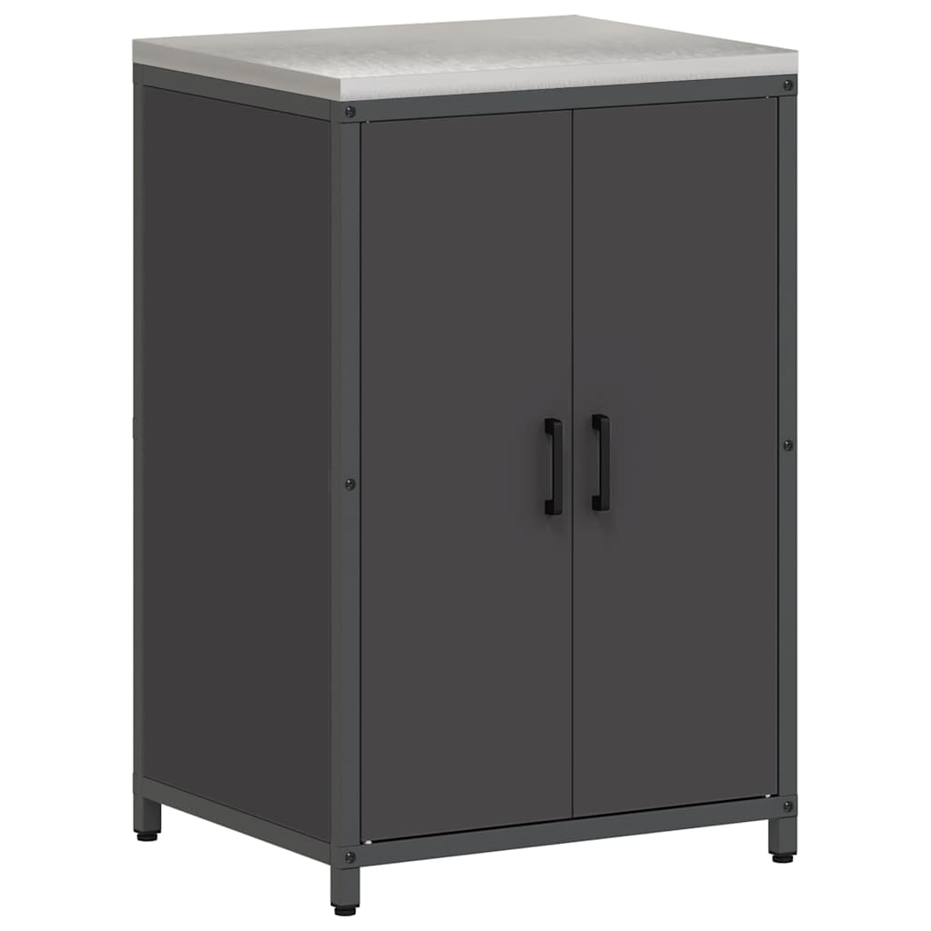 Küchenlager-Set mit Regal 3 pcs Schwarz 180 x 50 x 92 cm