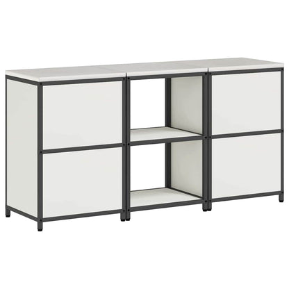Küchenlager-Set 3 pcs Weiß 180 x 50 x 92 cm Kaltgewalzter Stahl