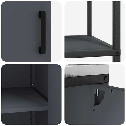 Küchenlager-Set mit Regal 3 pcs Anthrazit 180 x 50 x 92 cm