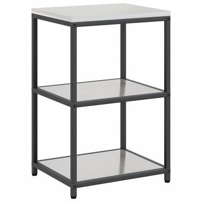 Küchenlager-Set mit Tür 3 pcs Silber 180 x 50 x 92 cm Edelstahl