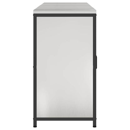 Küchenlager-Set mit Tür 3 pcs Silber 180 x 50 x 92 cm Edelstahl