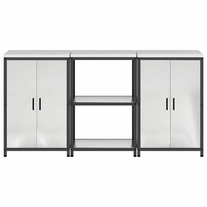 Küchenlager-Set 3 pcs Silber 180 x 50 x 92 cm Verzinkter Stahl