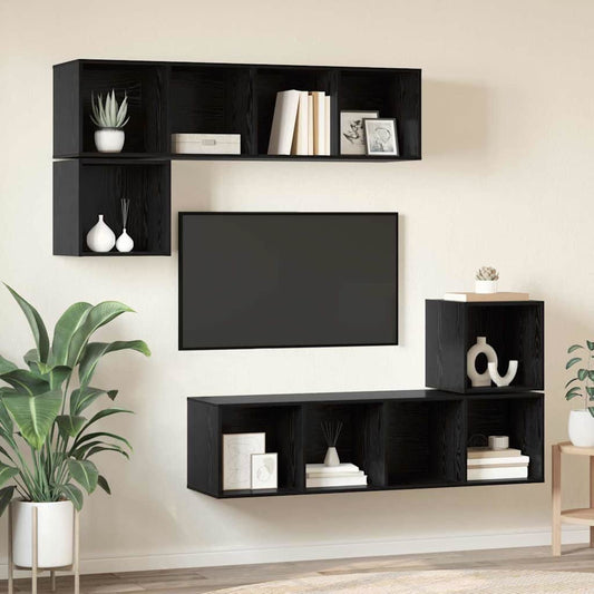 TV-Schrank-Set 4 pcs Schwarze Eiche 37 x 37 x 142,5 cm