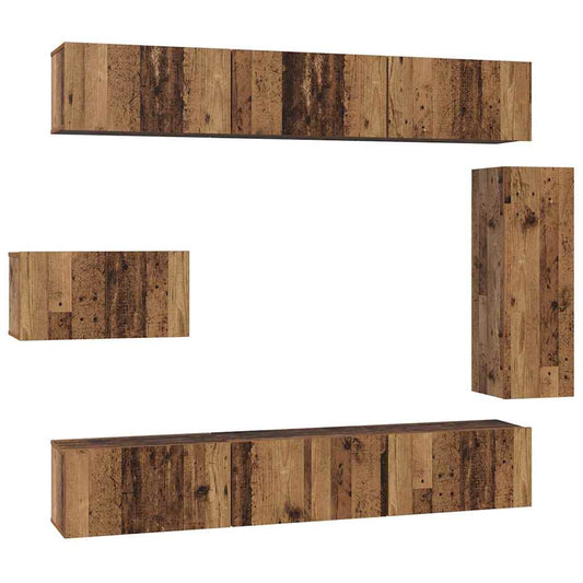 TV-Schrank-Set 8 pcs Altholz 30,5 x 30 x 90 cm Holzwerkstoff