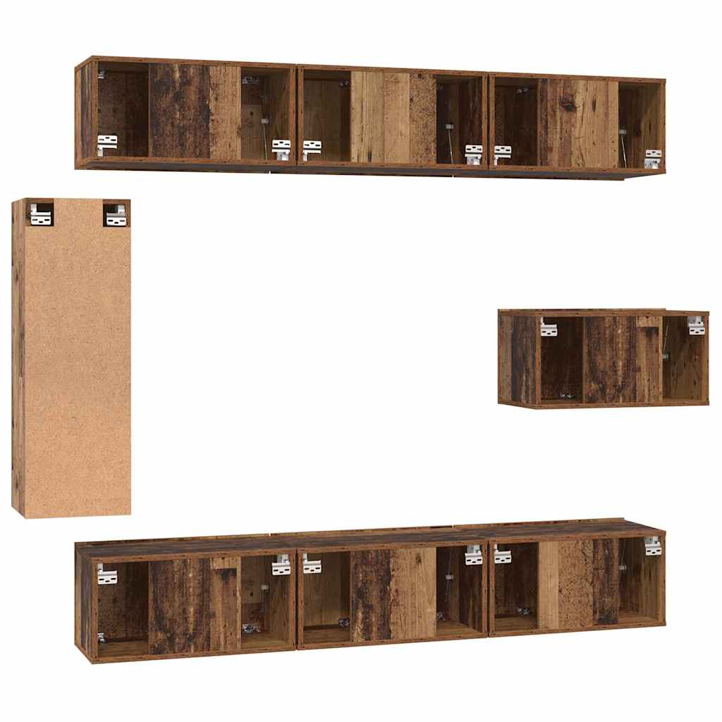 TV-Schrank-Set 8 pcs Altholz 30,5 x 30 x 90 cm Holzwerkstoff