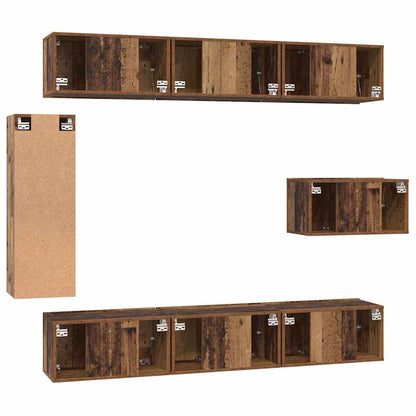 TV-Schrank-Set 8 pcs Altholz 30,5 x 30 x 90 cm Holzwerkstoff