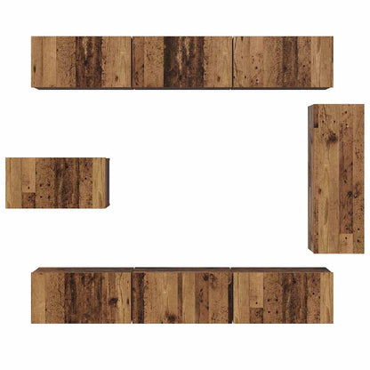 TV-Schrank-Set 8 pcs Altholz 30,5 x 30 x 90 cm Holzwerkstoff