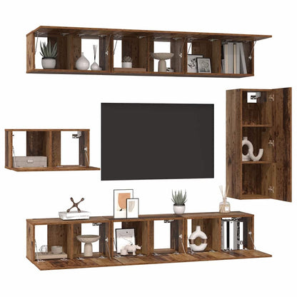TV-Schrank-Set 8 pcs Altholz 30,5 x 30 x 90 cm Holzwerkstoff