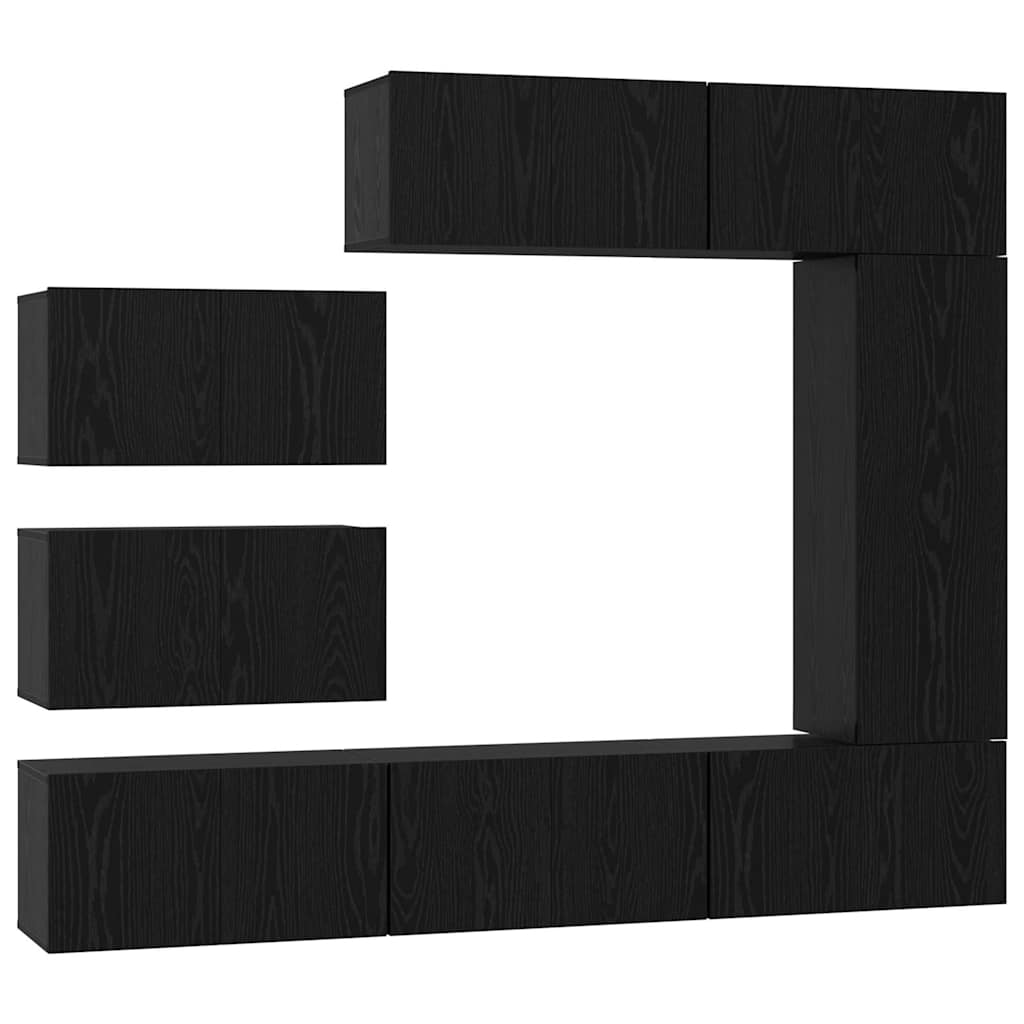 TV-Schrank-Set 8 pcs Schwarze Eiche 30,5 x 30 x 90 cm
