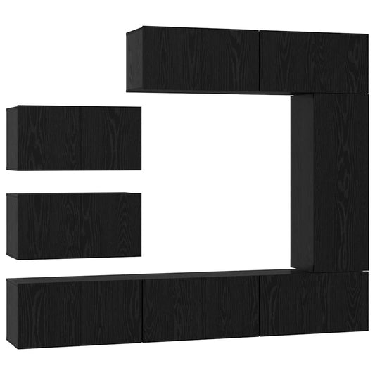 TV-Schrank-Set 8 pcs Schwarze Eiche 30,5 x 30 x 90 cm