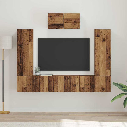 TV-Schrank-Set 7 pcs Altholz 180 x 30 x 120 cm Holzwerkstoff