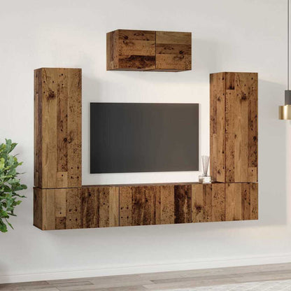 TV-Schrank-Set 7 pcs Altholz 180 x 30 x 120 cm Holzwerkstoff