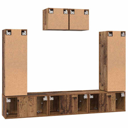 TV-Schrank-Set 7 pcs Altholz 180 x 30 x 120 cm Holzwerkstoff