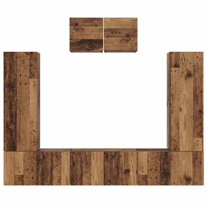 TV-Schrank-Set 7 pcs Altholz 180 x 30 x 120 cm Holzwerkstoff