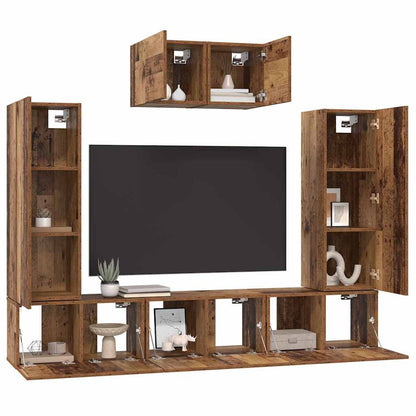 TV-Schrank-Set 7 pcs Altholz 180 x 30 x 120 cm Holzwerkstoff