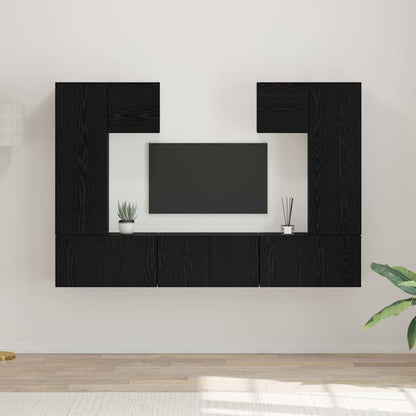TV-Schrank-Set 7 pcs Schwarze Eiche 180 x 30 x 120 cm