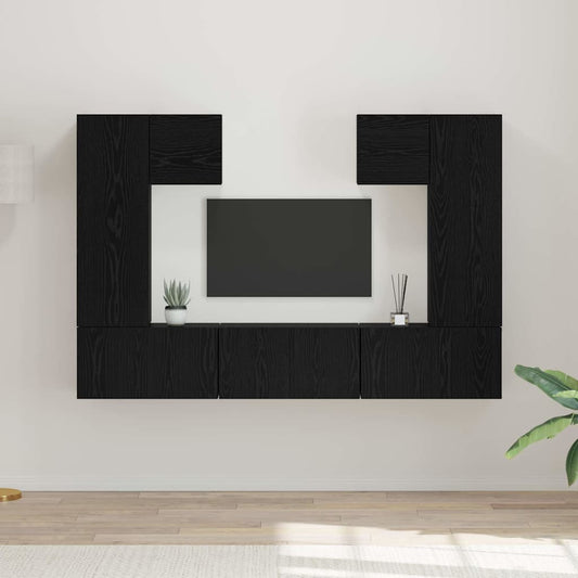 TV-Schrank-Set 7 pcs Schwarze Eiche 180 x 30 x 120 cm