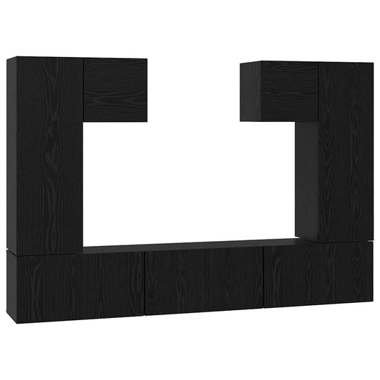TV-Schrank-Set 7 pcs Schwarze Eiche 180 x 30 x 120 cm