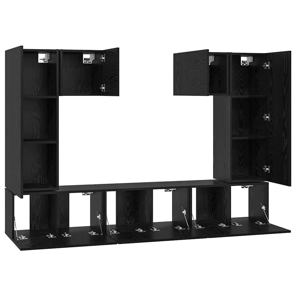 TV-Schrank-Set 7 pcs Schwarze Eiche 180 x 30 x 120 cm