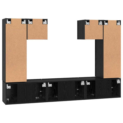 TV-Schrank-Set 7 pcs Schwarze Eiche 180 x 30 x 120 cm