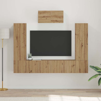 TV-Schrank-Set 7 pcs Eiche handwerklich 180 x 30 x 120 cm
