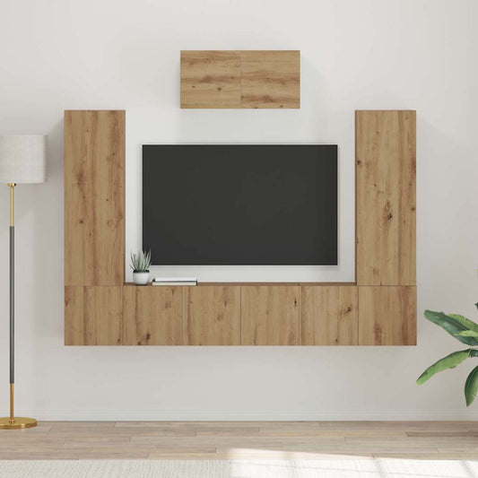TV-Schrank-Set 7 pcs Eiche handwerklich 180 x 30 x 120 cm