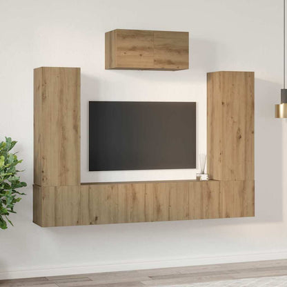 TV-Schrank-Set 7 pcs Eiche handwerklich 180 x 30 x 120 cm