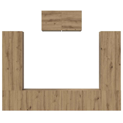 TV-Schrank-Set 7 pcs Eiche handwerklich 180 x 30 x 120 cm