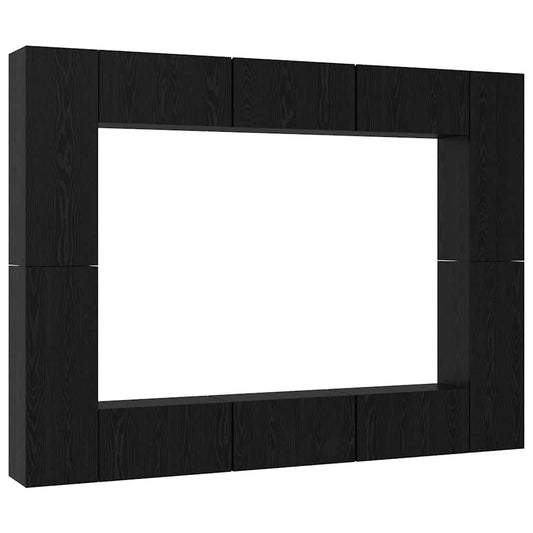TV-Schrank-Set 10 pcs Schwarze Eiche Mittel 30,5 x 30 x 90 cm