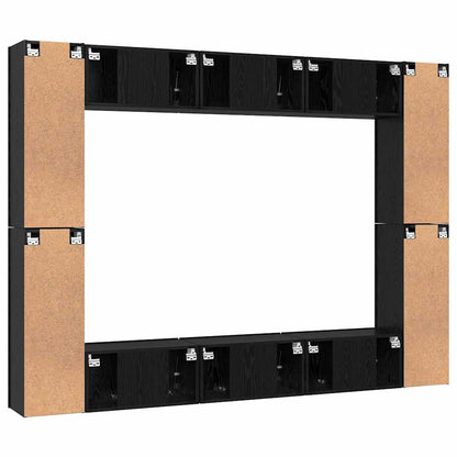 TV-Schrank-Set 10 pcs Schwarze Eiche Mittel 30,5 x 30 x 90 cm