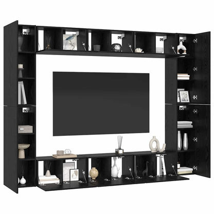 TV-Schrank-Set 10 pcs Schwarze Eiche Mittel 30,5 x 30 x 90 cm