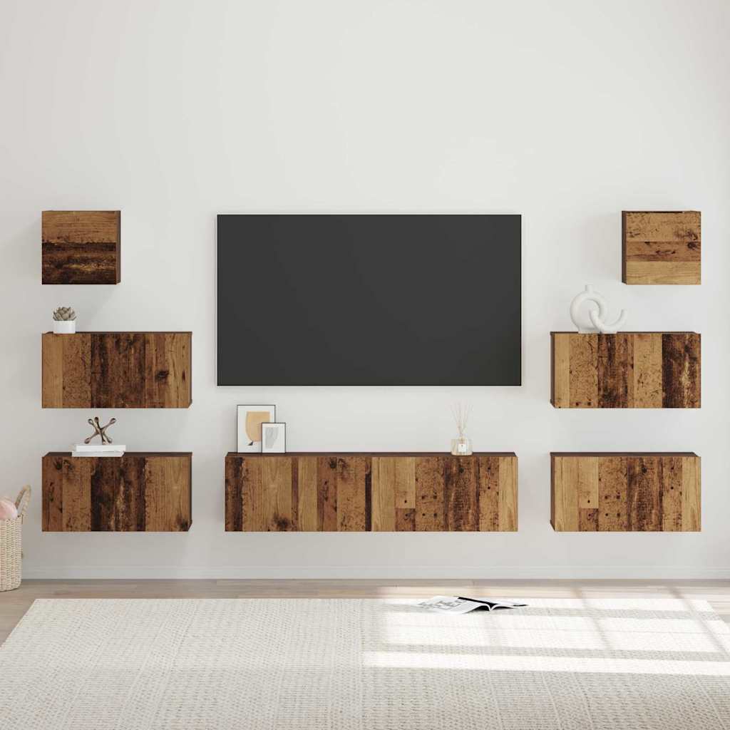 TV-Schrank-Set 8 pcs Altholz 60 x 30 x 30 cm Holzwerkstoff