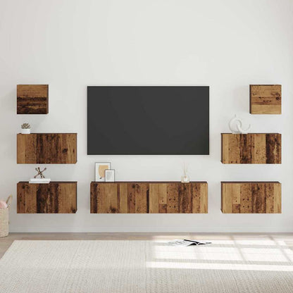 TV-Schrank-Set 8 pcs Altholz 60 x 30 x 30 cm Holzwerkstoff