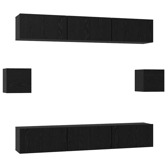 TV-Schrank-Set 8 pcs Schwarze Eiche 60 x 30 x 30 cm