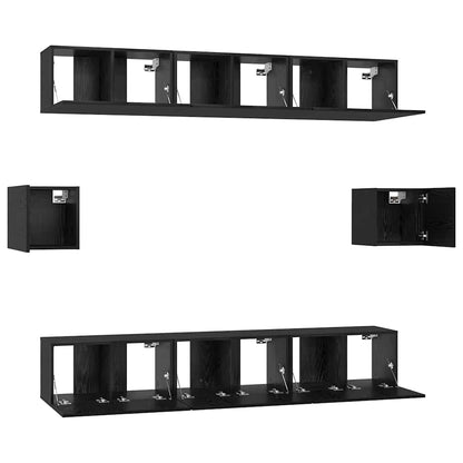 TV-Schrank-Set 8 pcs Schwarze Eiche 60 x 30 x 30 cm