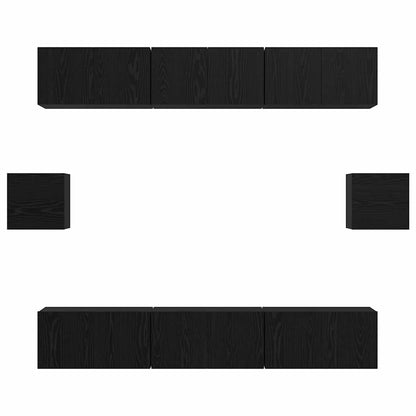 TV-Schrank-Set 8 pcs Schwarze Eiche 60 x 30 x 30 cm