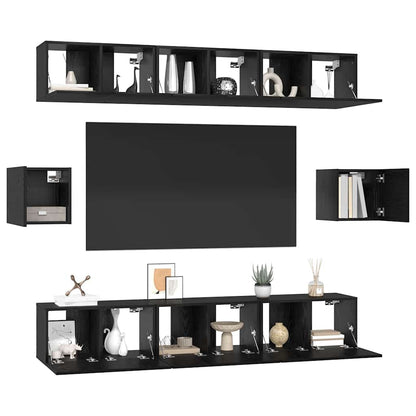 TV-Schrank-Set 8 pcs Schwarze Eiche 60 x 30 x 30 cm