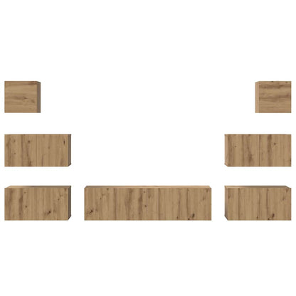 TV-Schrank-Set 8 pcs Eiche handwerklich 60 x 30 x 30 cm