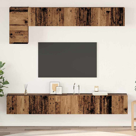 TV-Schrank-Set 5 pcs Altholz 100 x 30 x 30 cm Holzwerkstoff