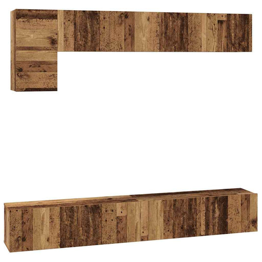 TV-Schrank-Set 5 pcs Altholz 100 x 30 x 30 cm Holzwerkstoff