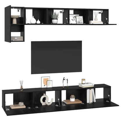 TV-Schrank-Set 5 pcs Schwarze Eiche 100 x 30 x 30 cm