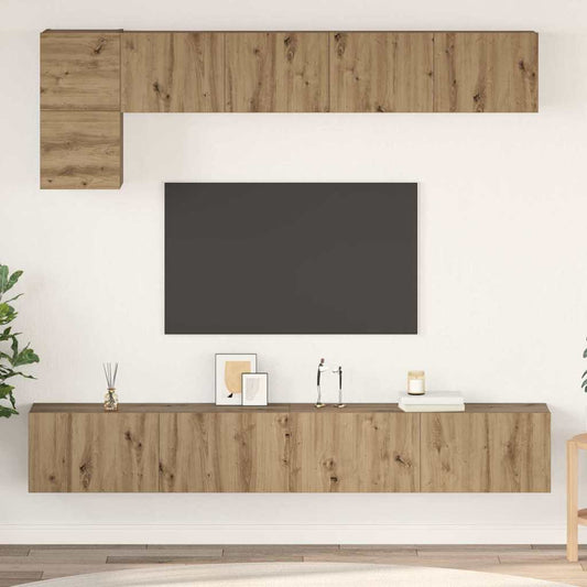 TV-Schrank-Set 5 pcs Eiche handwerklich 100 x 30 x 30 cm